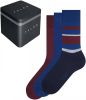 FALKE Giftbox Happy sokken set van 3 blauw/bordeauxrood online kopen