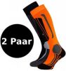 Falcon skisokken Victor zwart/oranje (set van 2) online kopen